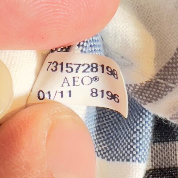 American Eagle Outfitters Button Up Shirt Men Med Vintage Fit Pearl Snap Buttons - Picture 8 of 15